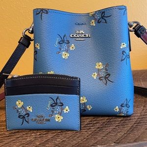 Coach Mini Town Bucket Bag With Floral Print and Card Case With Floral Print
